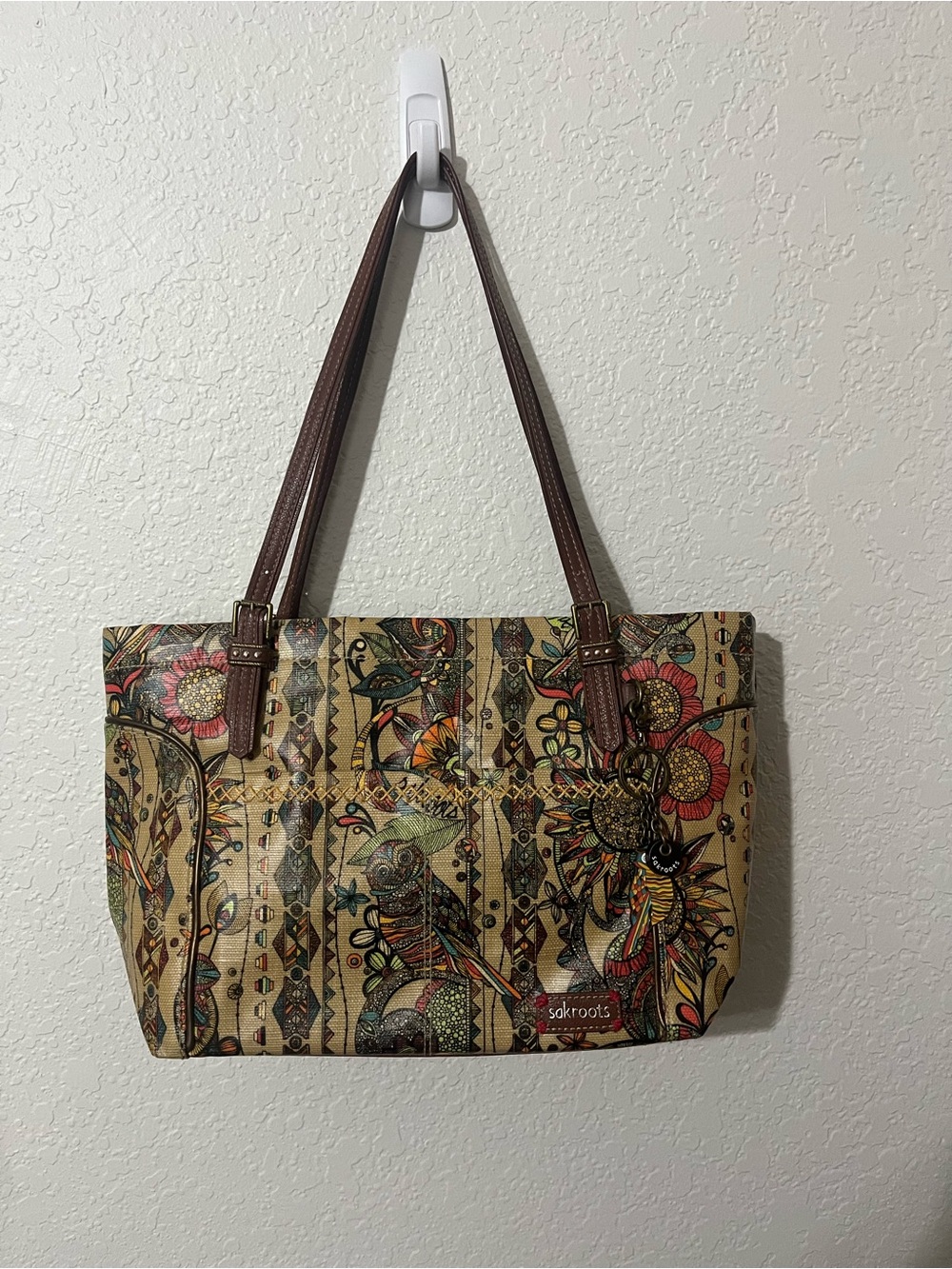 Sakroots Artist Circle Medium Satchel Natural  OneWorld